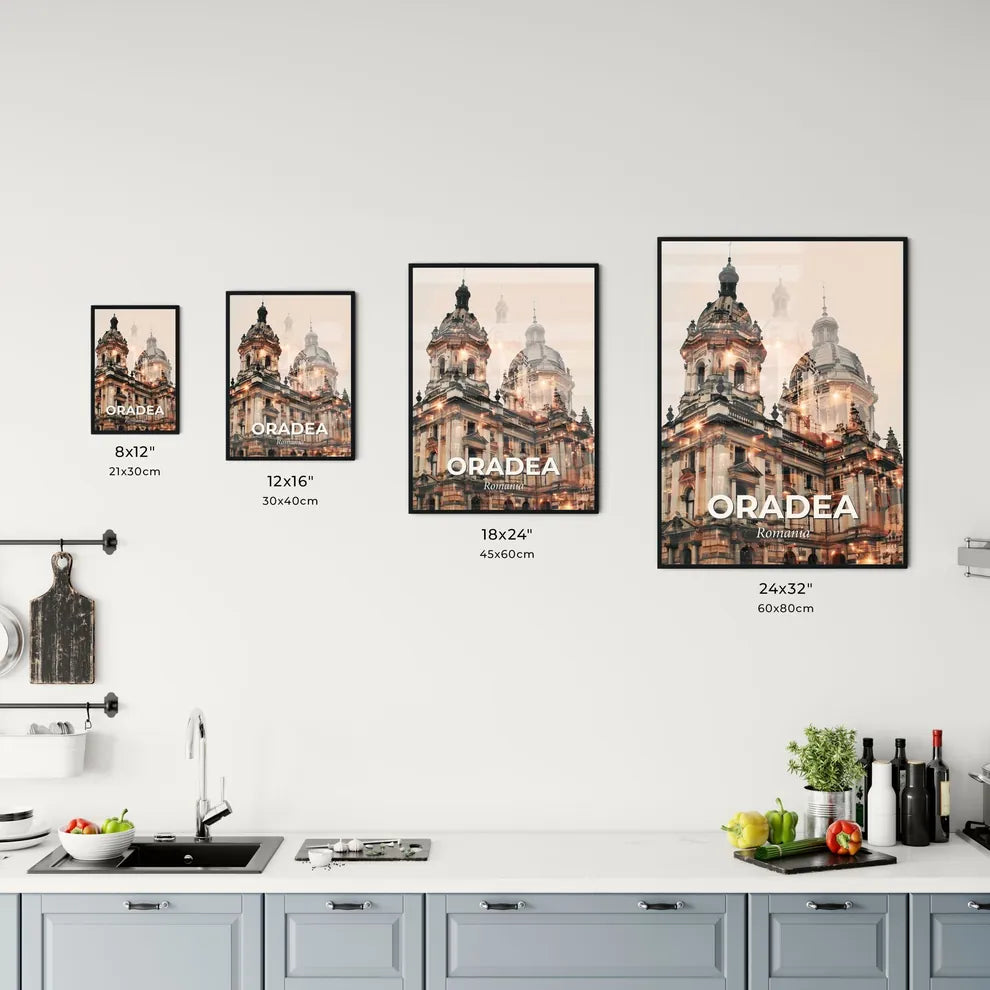 Oradea Oradea City Skyline City Art Bright Lights Office Art