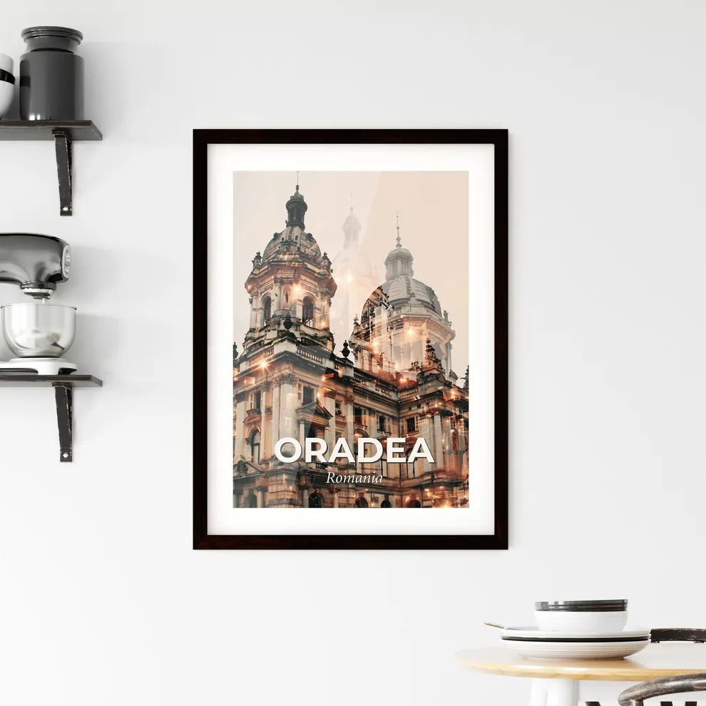 Oradea Oradea City Skyline City Art Bright Lights Framed Print