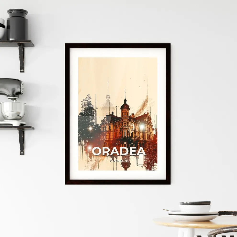 Oradea: Cityscape Composite Art Poster Framed Print