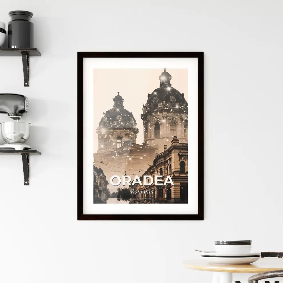 Oradea: Day and Night City Dreamscape Poster Framed Print