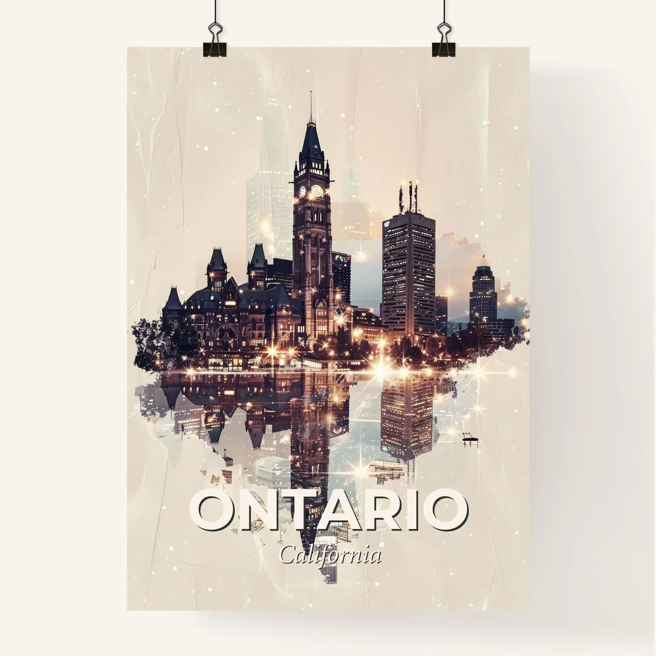 Ontario City Skyline Composite Art Poster Poster