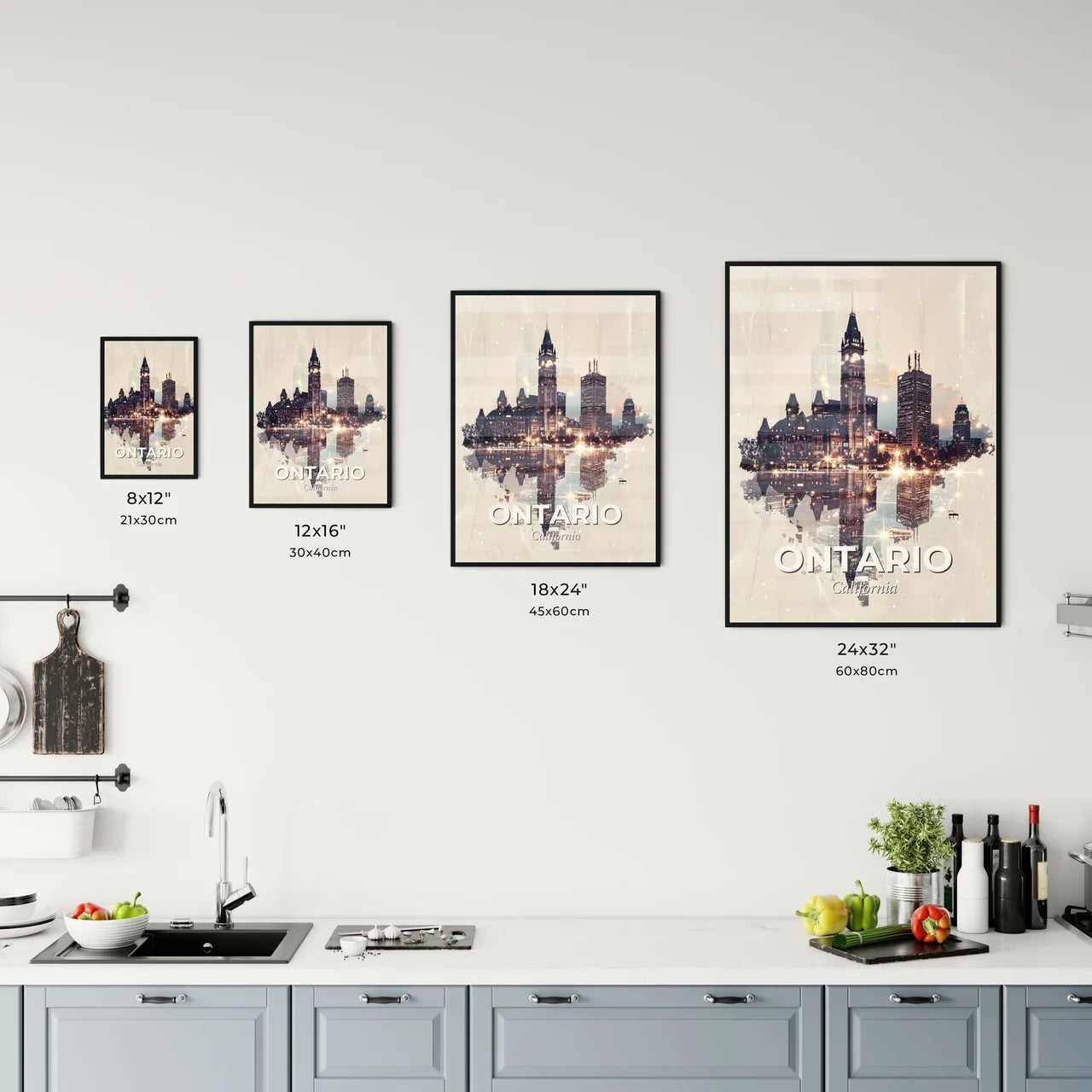 Ontario City Skyline Composite Art Poster Office Art
