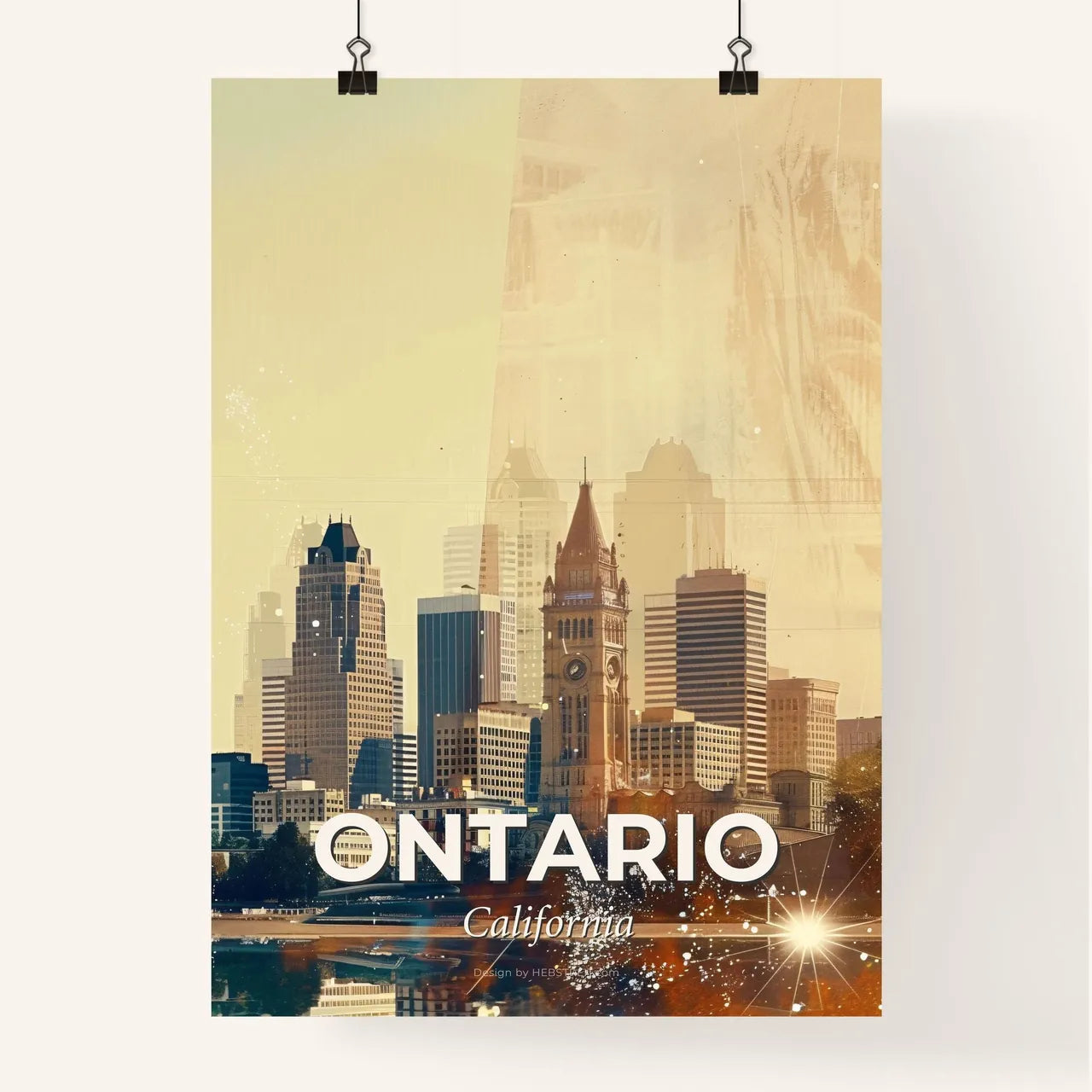 Ontario Skyline Icon Composite Double Exposure Poster Art Poster