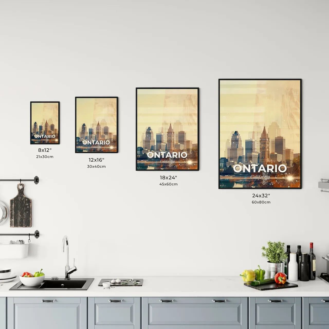 Ontario Skyline Icon Composite Double Exposure Poster Art Office Art