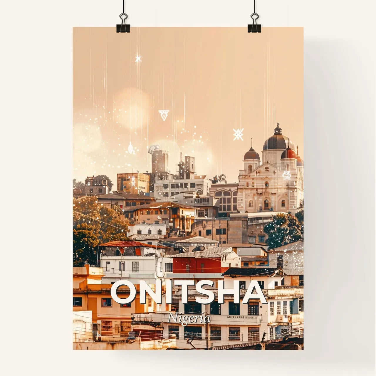 Onitsha Skyline Composite Art Poster Poster