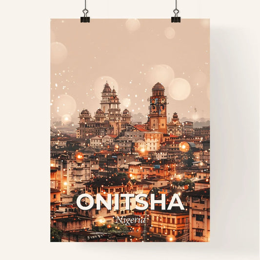 Onitsha City Skyline Double Exposure Poster Art Poster