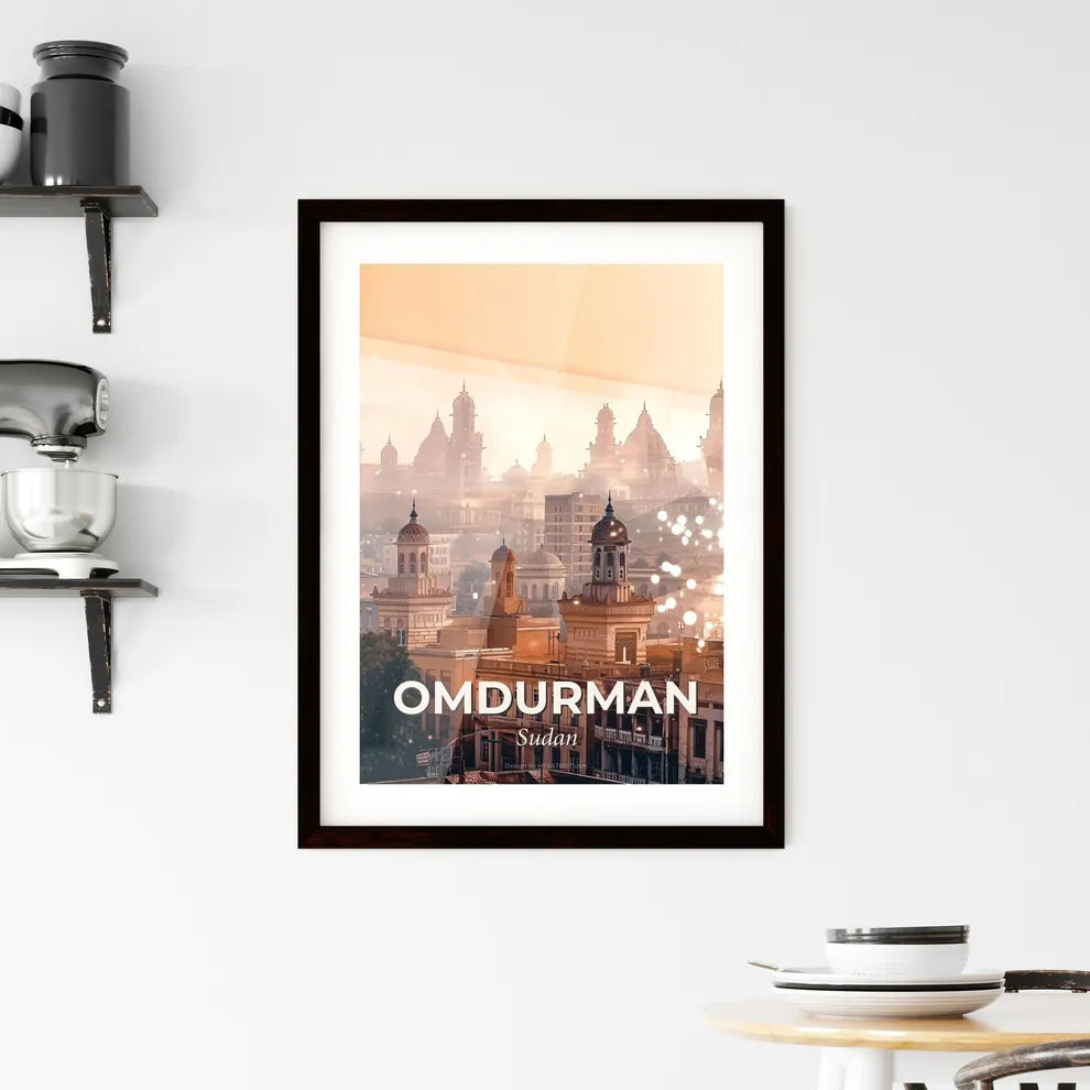 Omdurman Double Exposure City Skyline Poster Framed Print