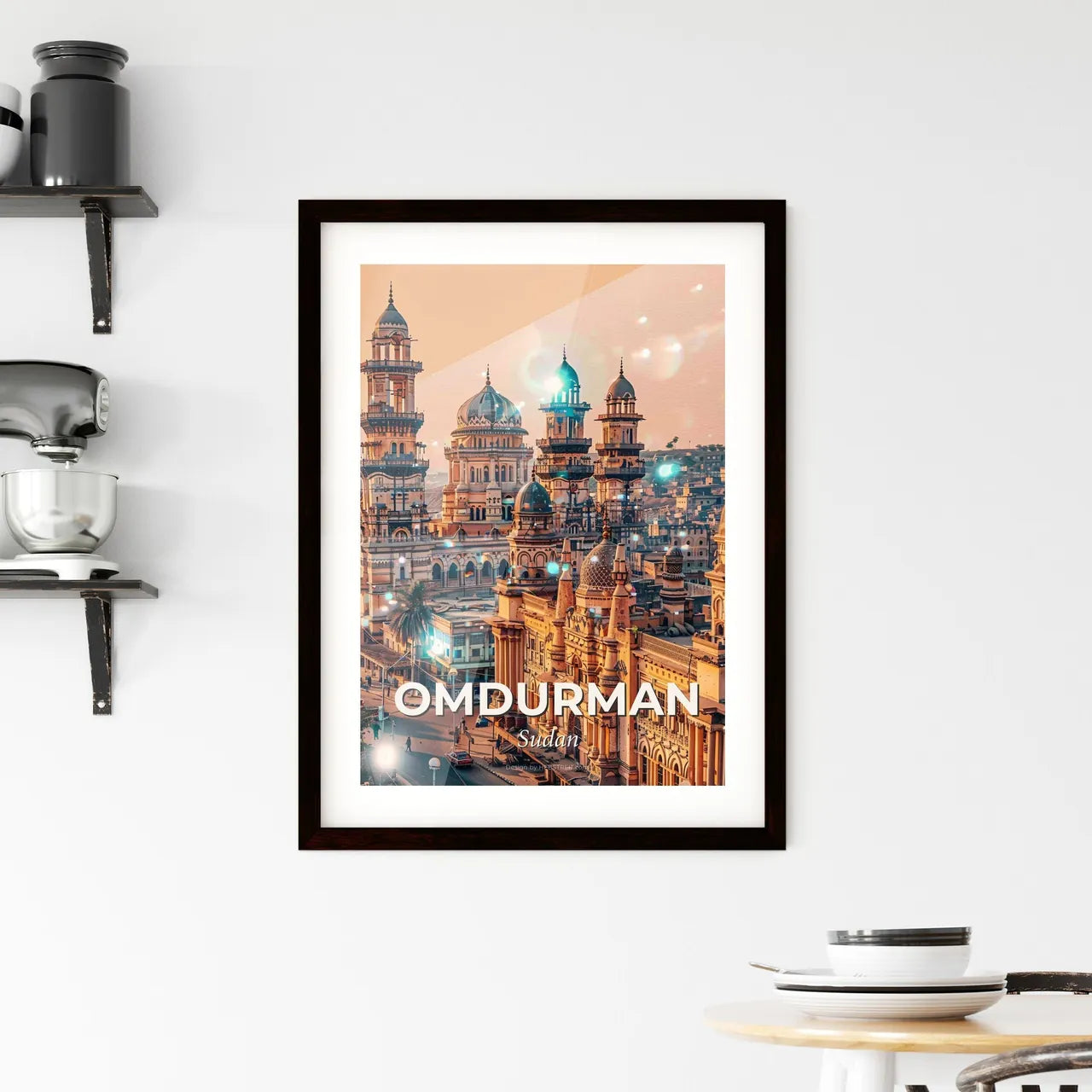 Omdurman Skyline Art Deco Poster Vibes Framed Print