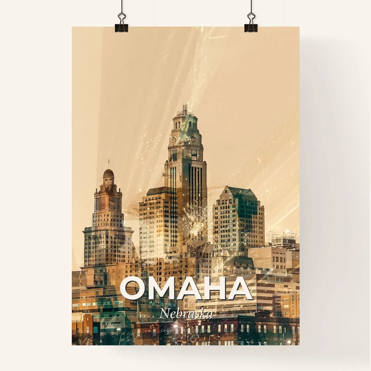 Omaha, Nebraska: Artistic Cityscape Poster Poster