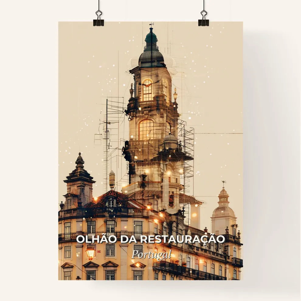 Olhao da Restauracao Cityscape Poster, Beige Poster