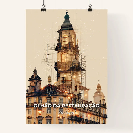 Olhao da Restauracao Cityscape Poster, Beige Poster