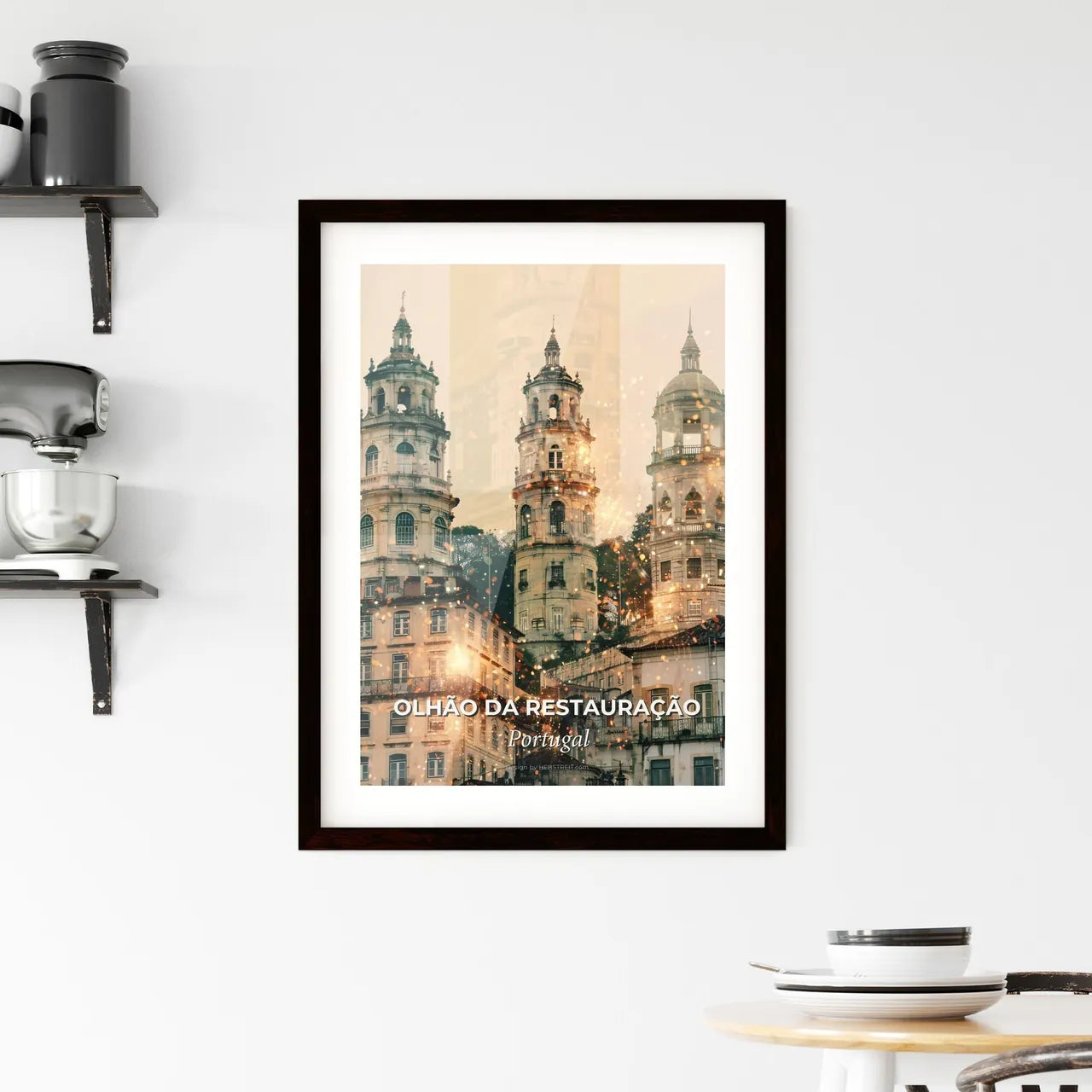Olhao da Restauracao Portugal Double Exposure Art Framed Print