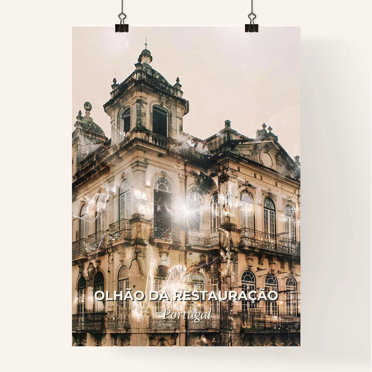 Olhao da Restauracao City Skyline Art Print Poster Poster