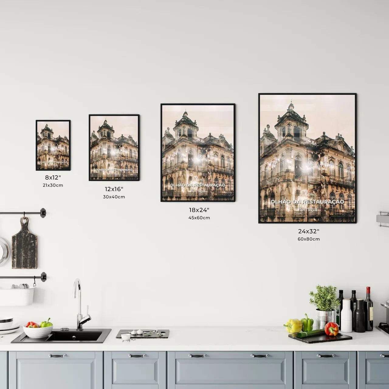 Olhao da Restauracao City Skyline Art Print Poster Office Art