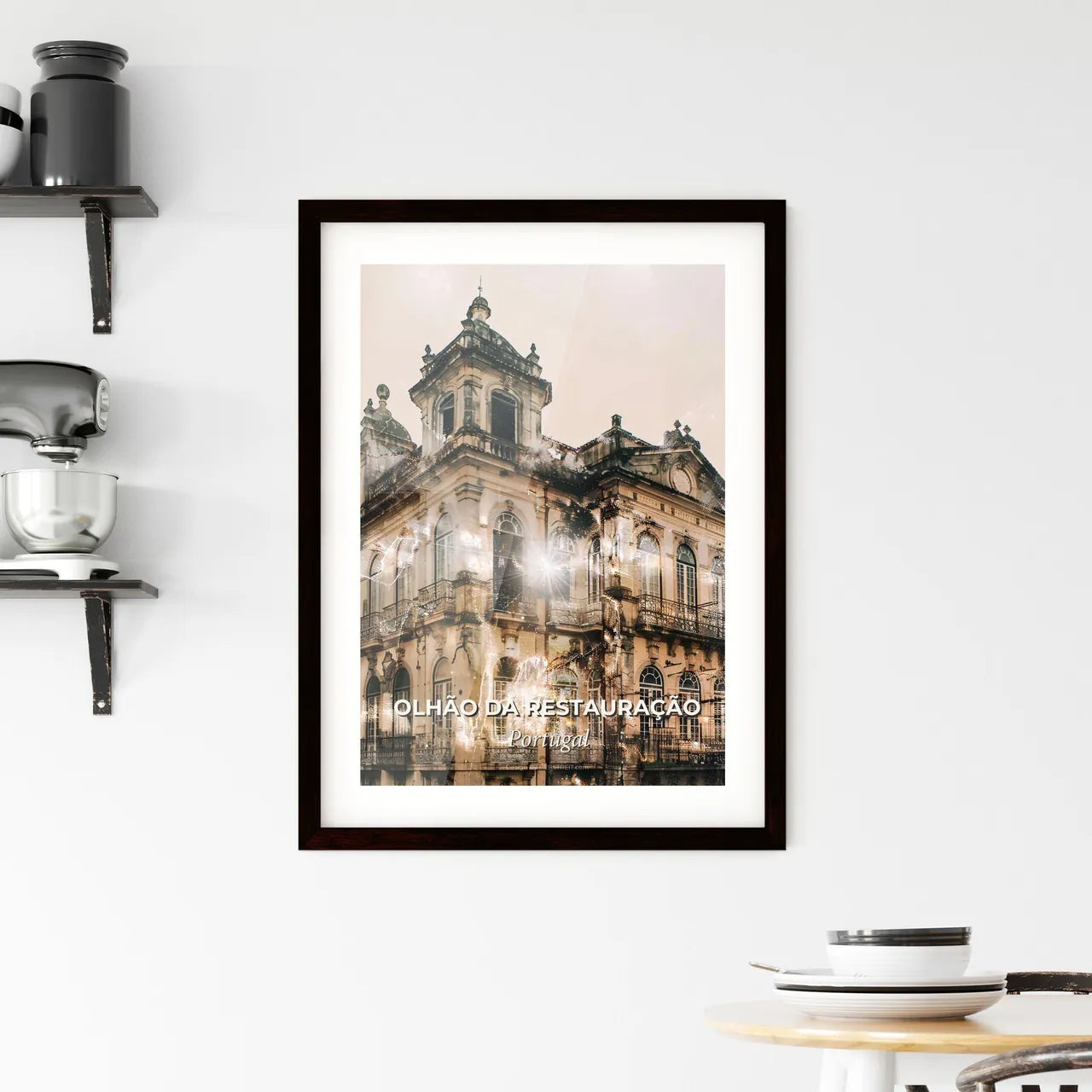 Olhao da Restauracao City Skyline Art Print Poster Framed Print