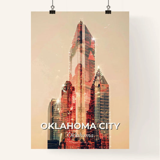 Oklahoma City: City Icons in a Double Exposure Poster