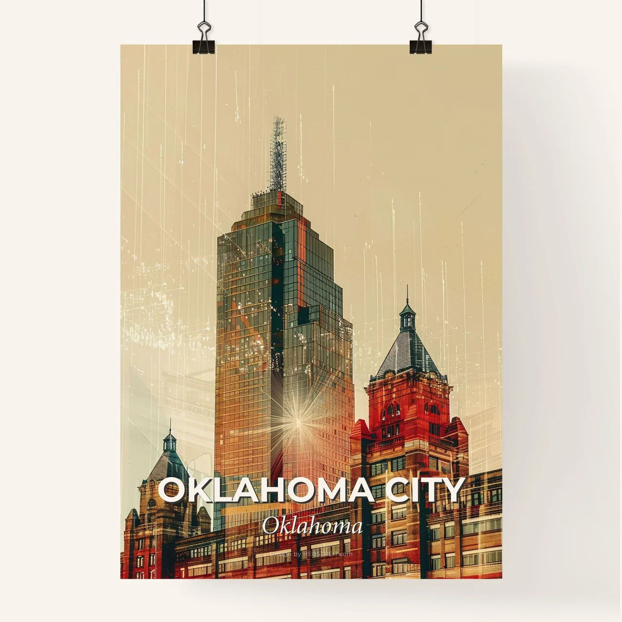 Oklahoma City: Local Art Glow Panorama Poster