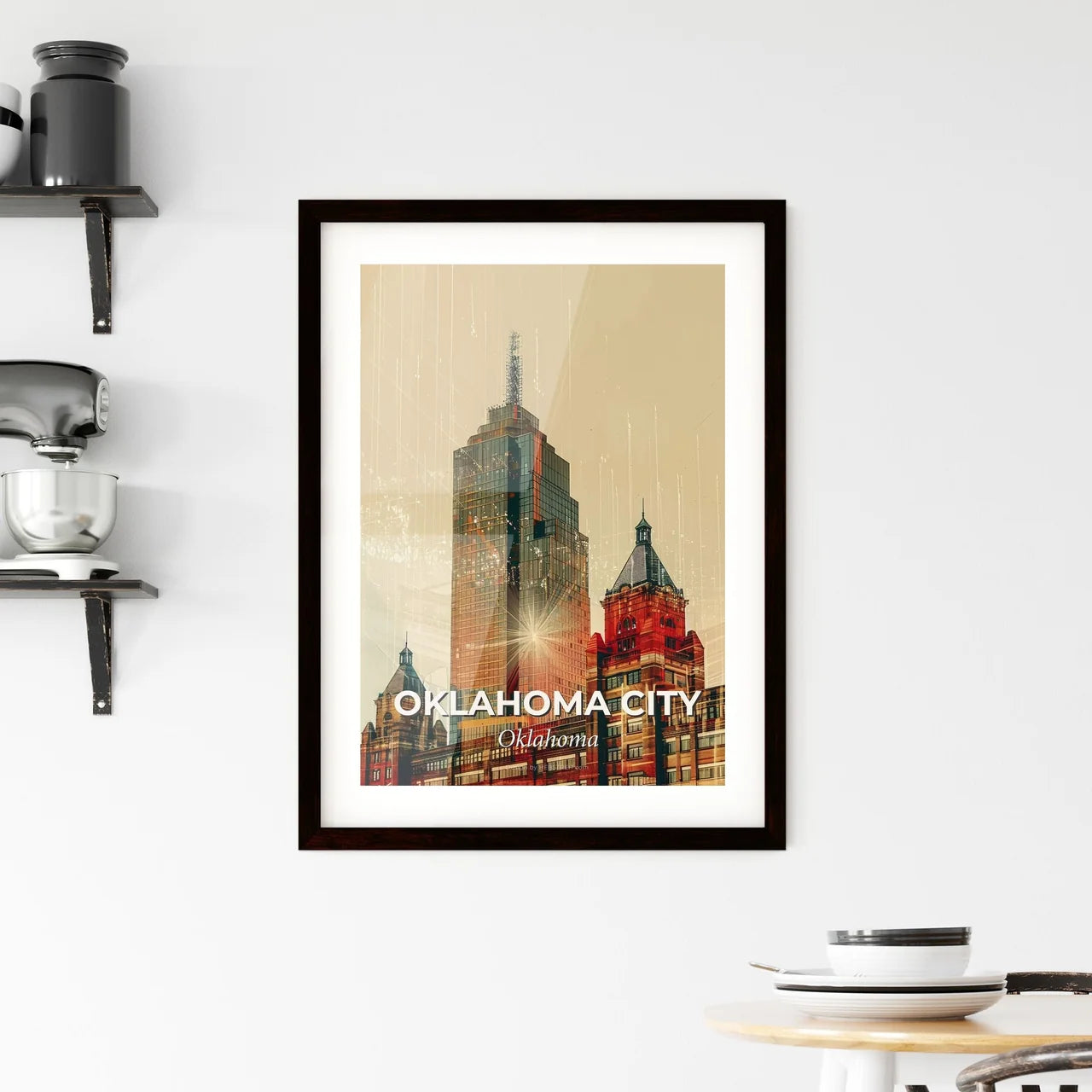 Oklahoma City: Local Art Glow Panorama Framed Print
