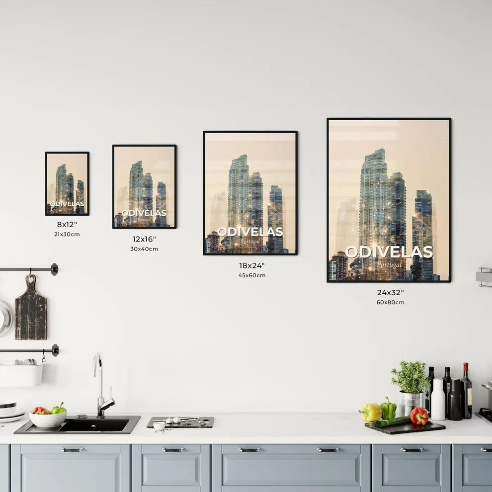 Odivelas Skyline Double Exposure Art Print Office Art