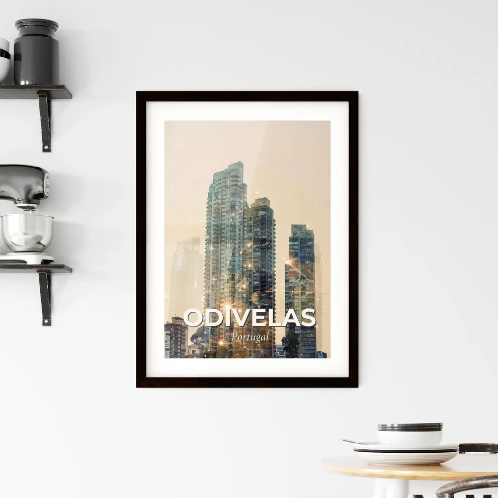 Odivelas Skyline Double Exposure Art Print Framed Print