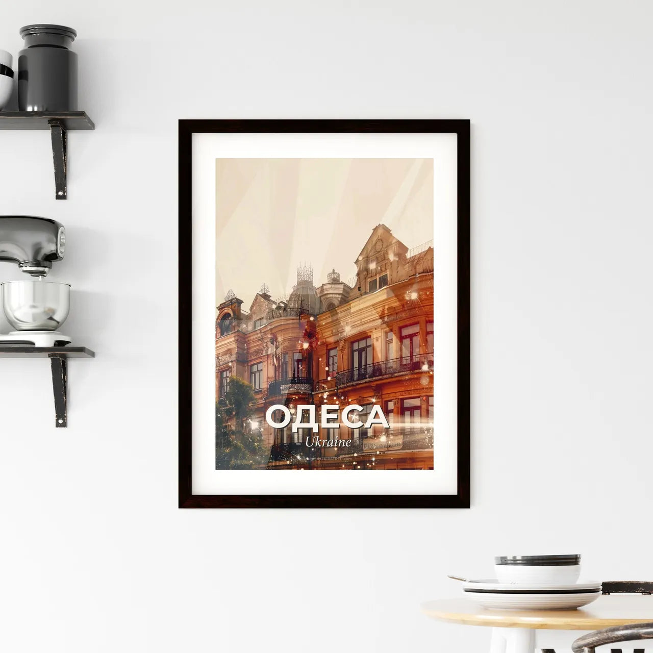 Odessa Skyline Double Exposure Poster Framed Print