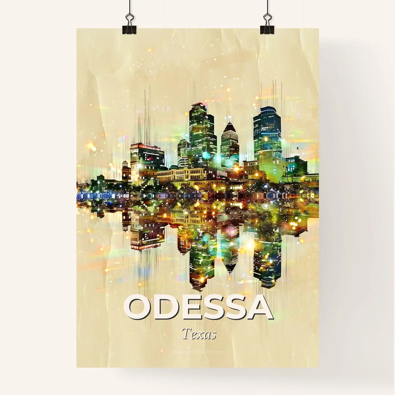 Odessa, Texas Skyline Composite Art Poster Poster