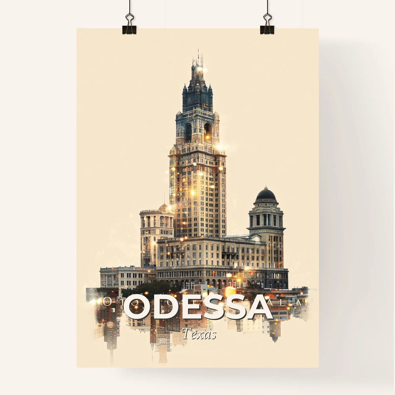 Odessa, Texas Cityscape Art Print Poster