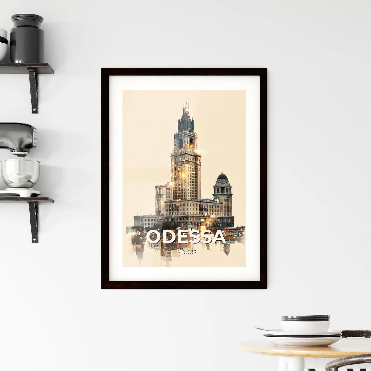 Odessa, Texas Cityscape Art Print Framed Print