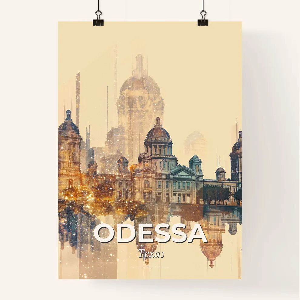 Odessa Skyline Composite Art Local Icons Poster Poster