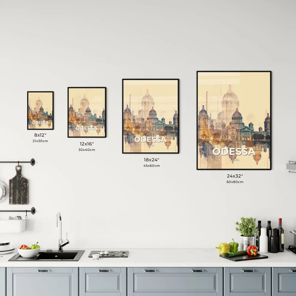 Odessa Skyline Composite Art Local Icons Poster Office Art