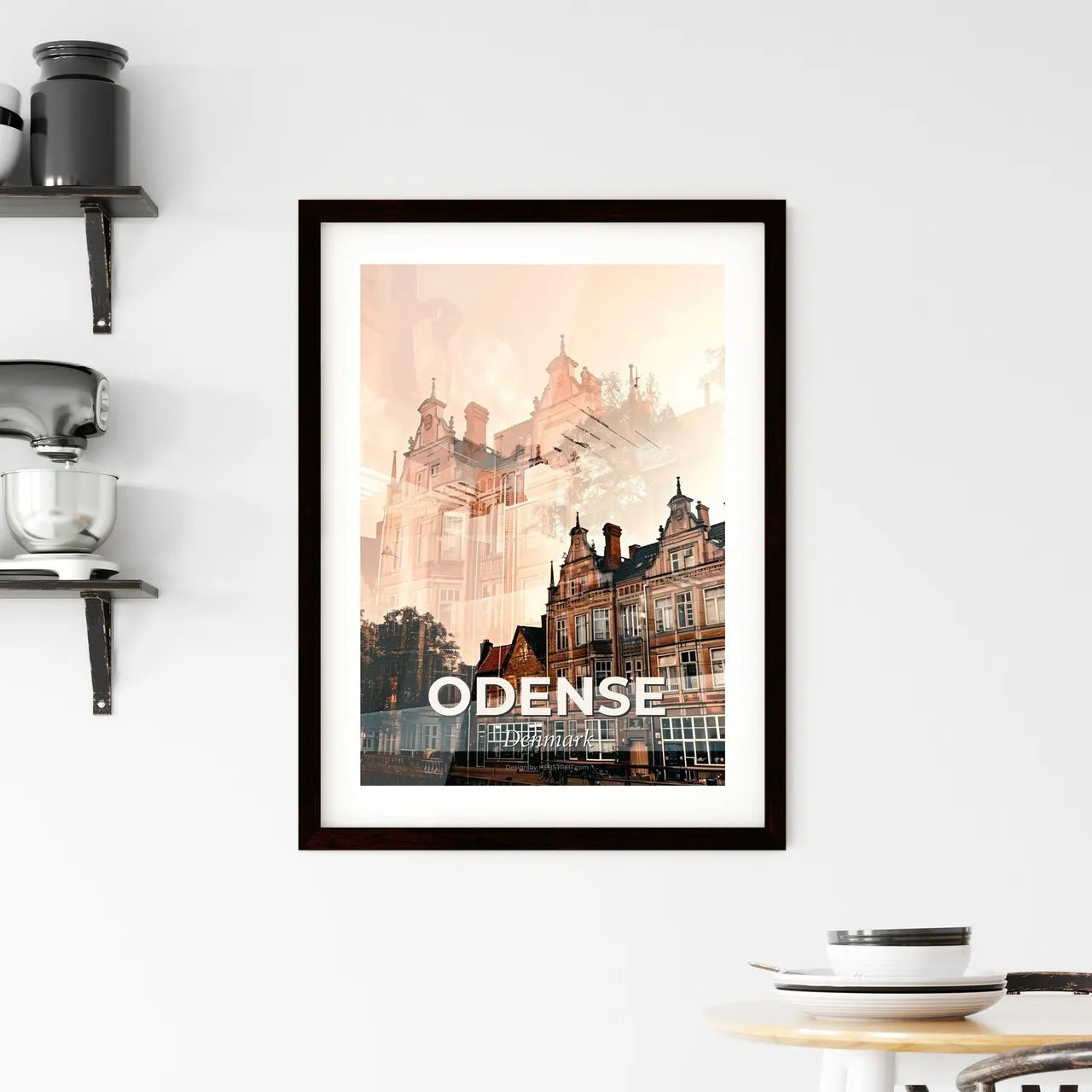 Odense, Denmark Skyline Panorama Poster Cityscape Framed Print