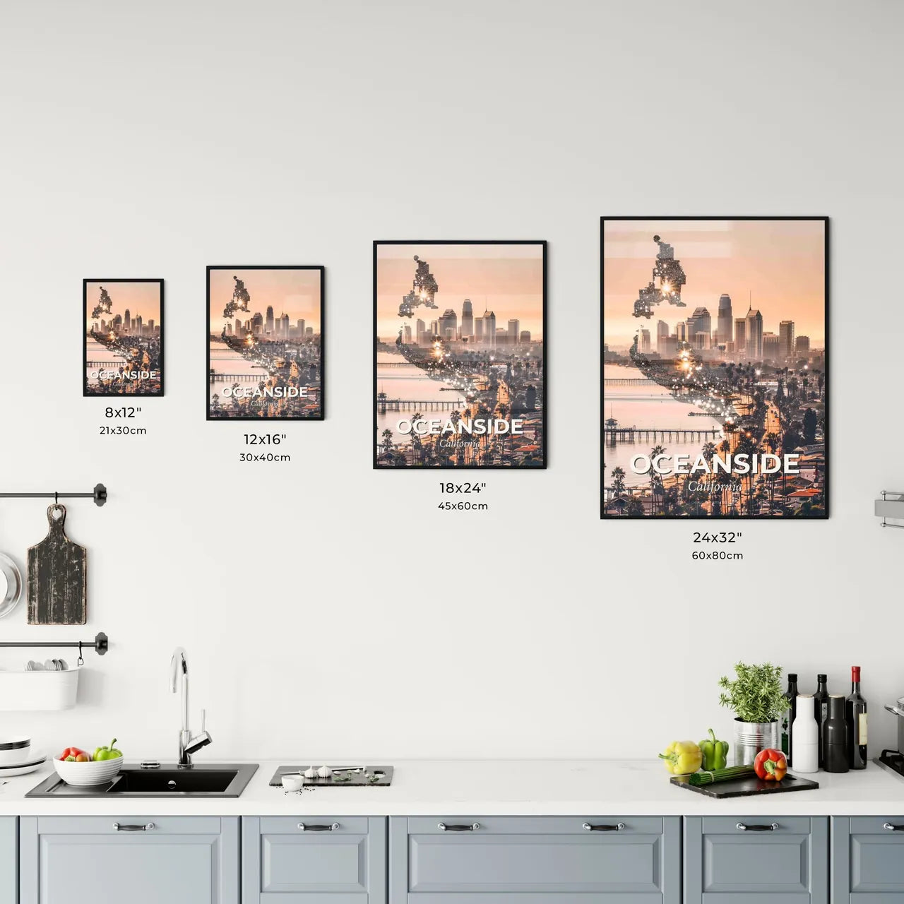Oceanside Skyline Composite Poster Art Office Art