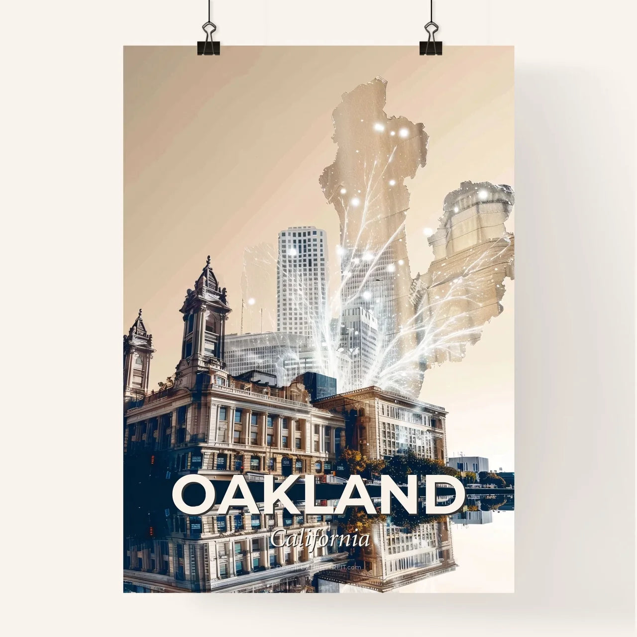 Oakland's Skyline Composite Art Poster Poster