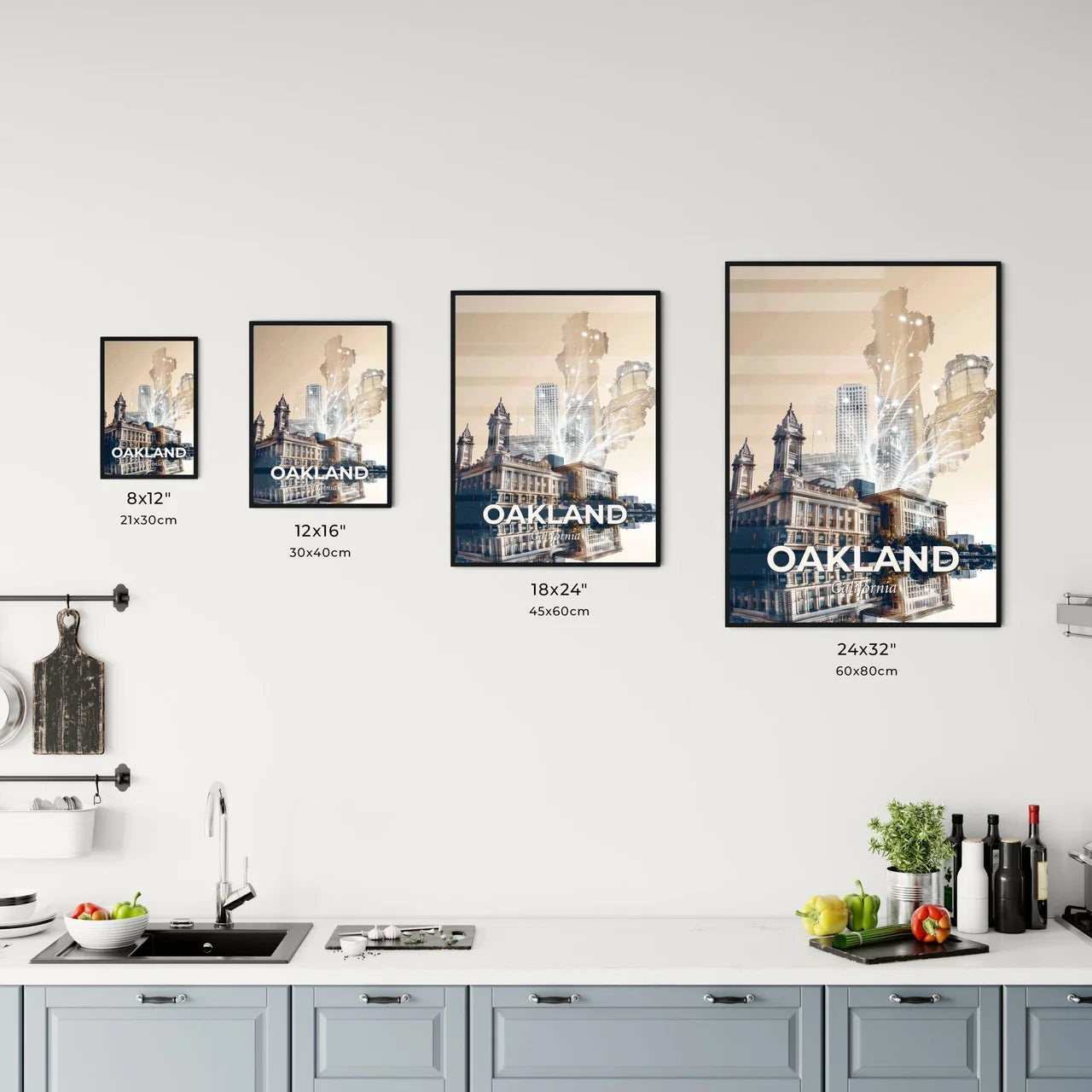 Oakland's Skyline Composite Art Poster Office Art