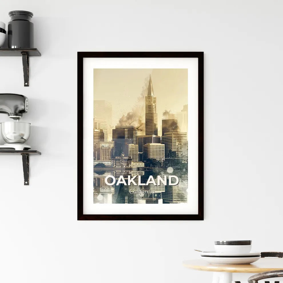 Oakland City Skalines Sparkles Framed Print