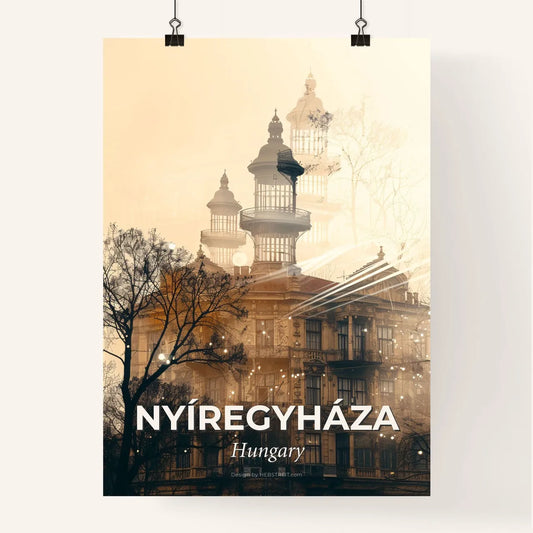 Nyíregyháza Skyline Bright Beige Poster Poster