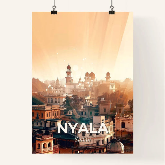 Nyala Sudan Skyline Double Exposure Art Poster Poster