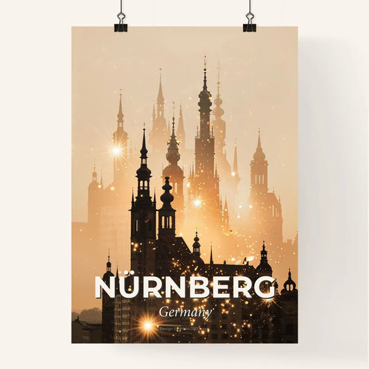 Nuremberg City Lights Skyline Panorama Wall Decor Poster