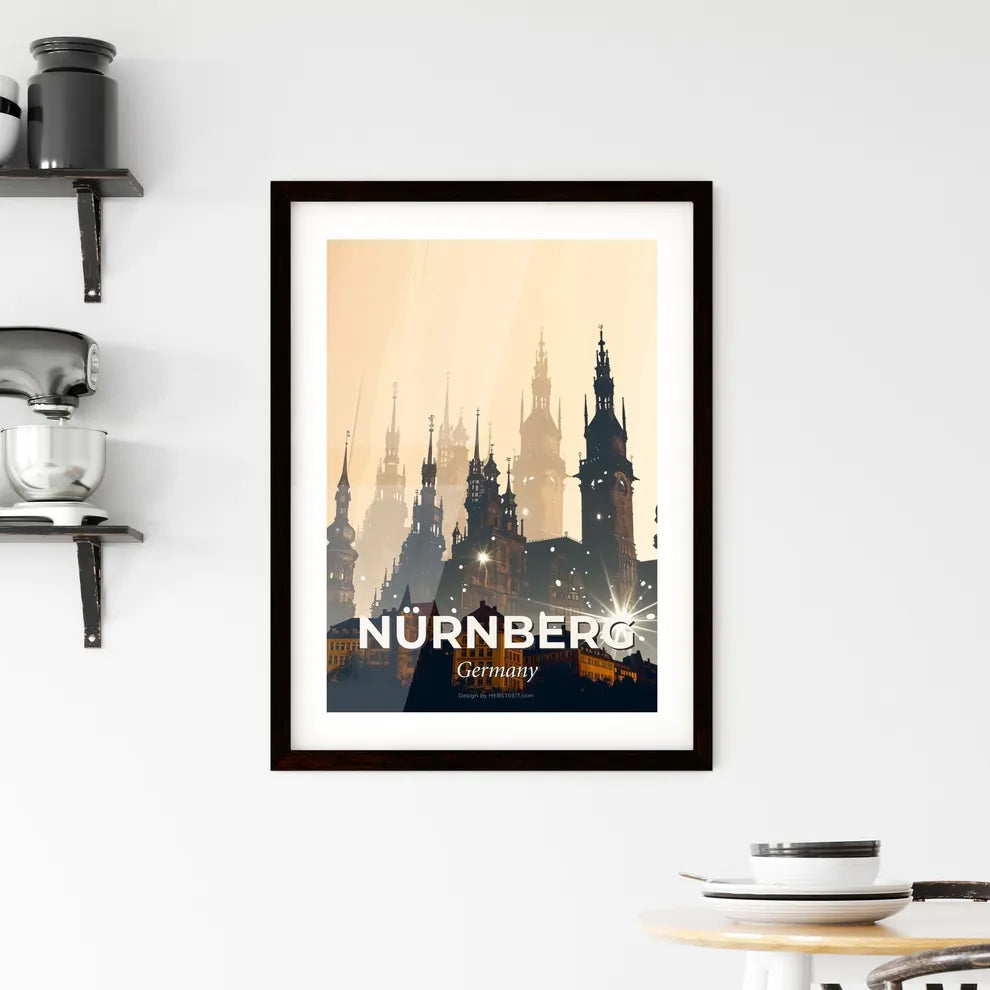 Nurnberg Skyline Composite Art Poster Framed Print