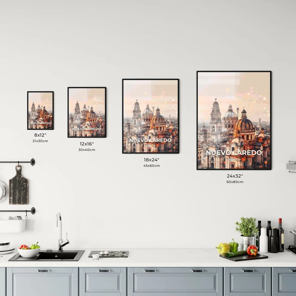 Nuevo Laredo City Lightscape Poster Office Art
