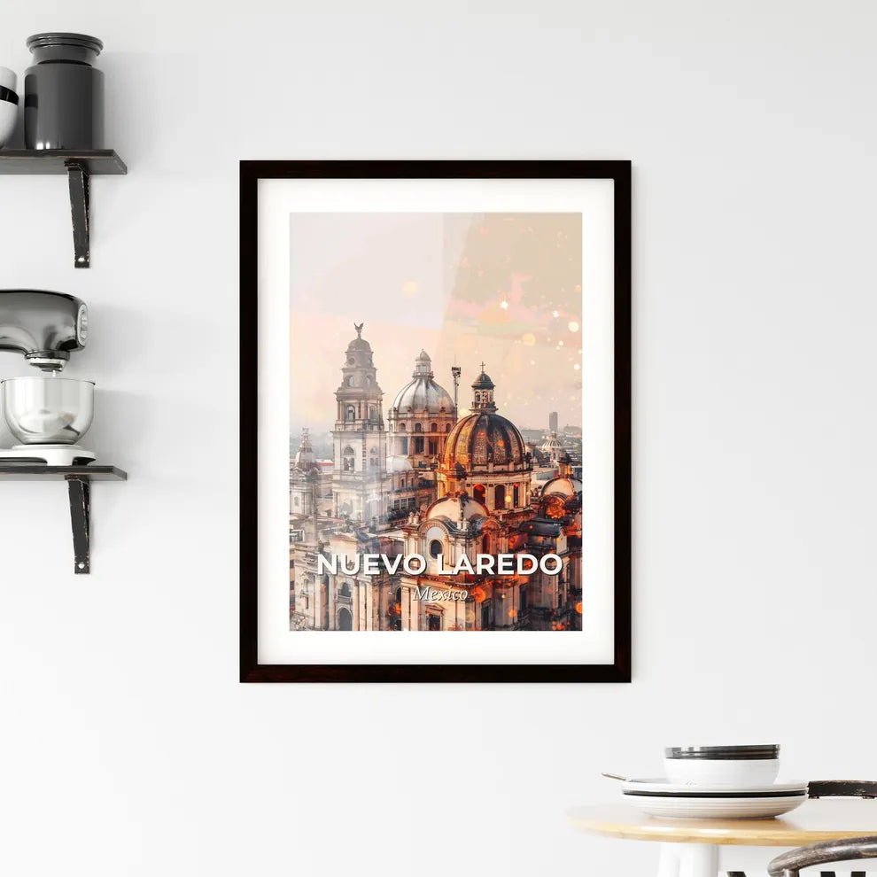 Nuevo Laredo City Lightscape Poster Framed Print