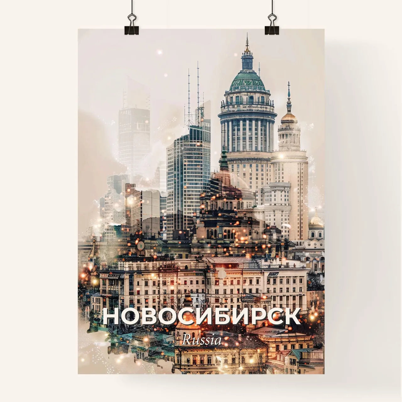 Novosibirsk Cityscape Composite Artwork Poster Poster