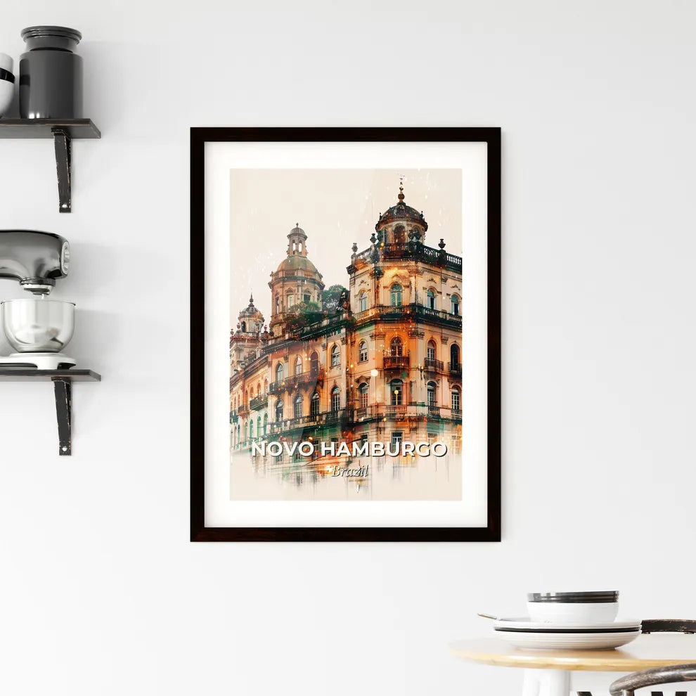 Novo Hamburgo Skyline Cityscape Architecture Art Framed Print