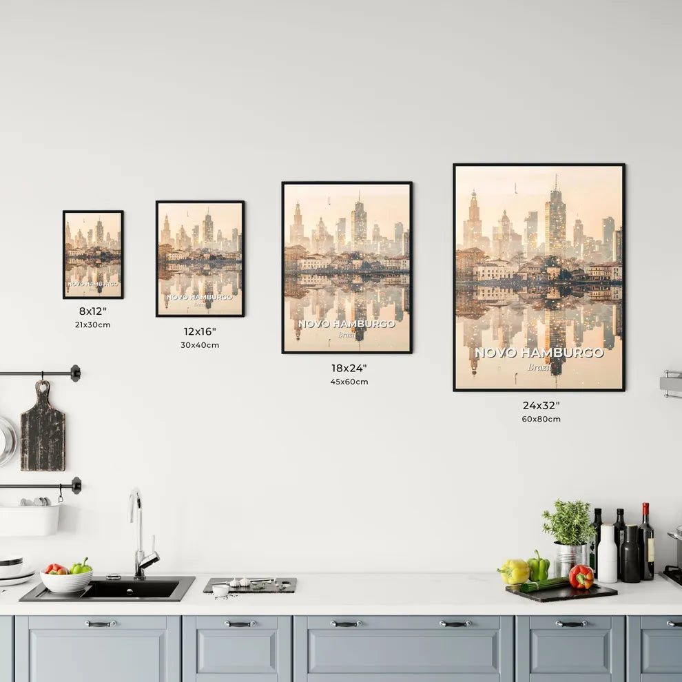 Novo Hamburgo: Icons and Lights on Canvas Office Art