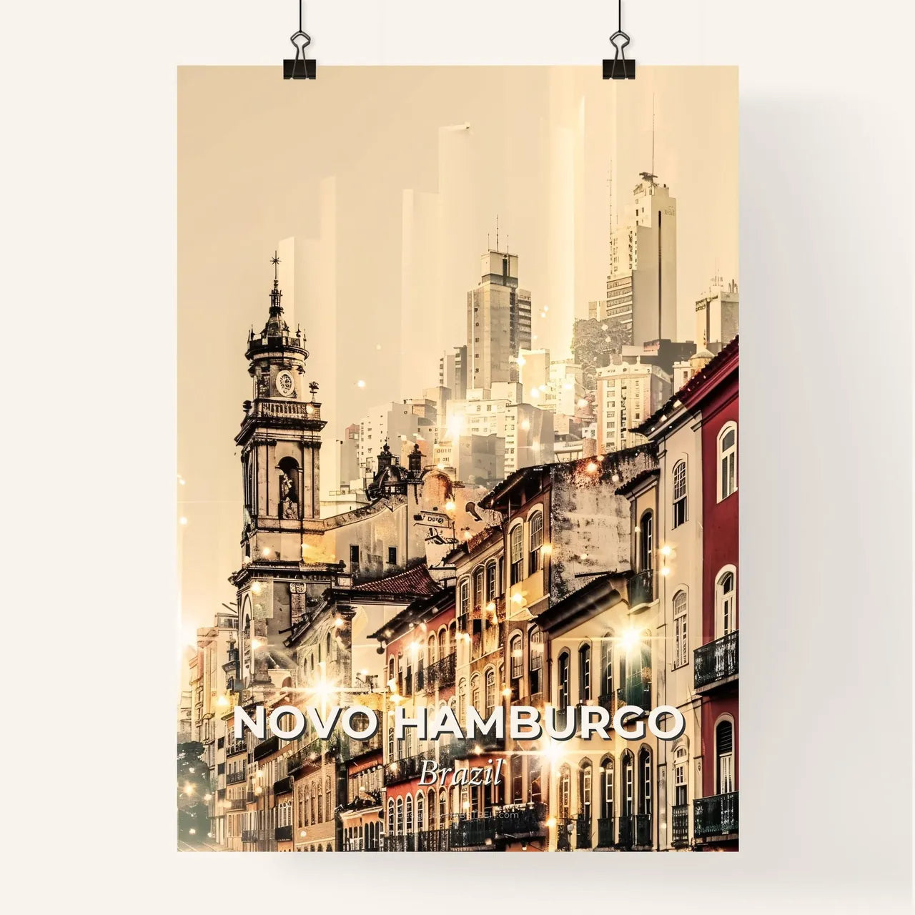 Novo Hamburgo Cityscape Art Poster Poster