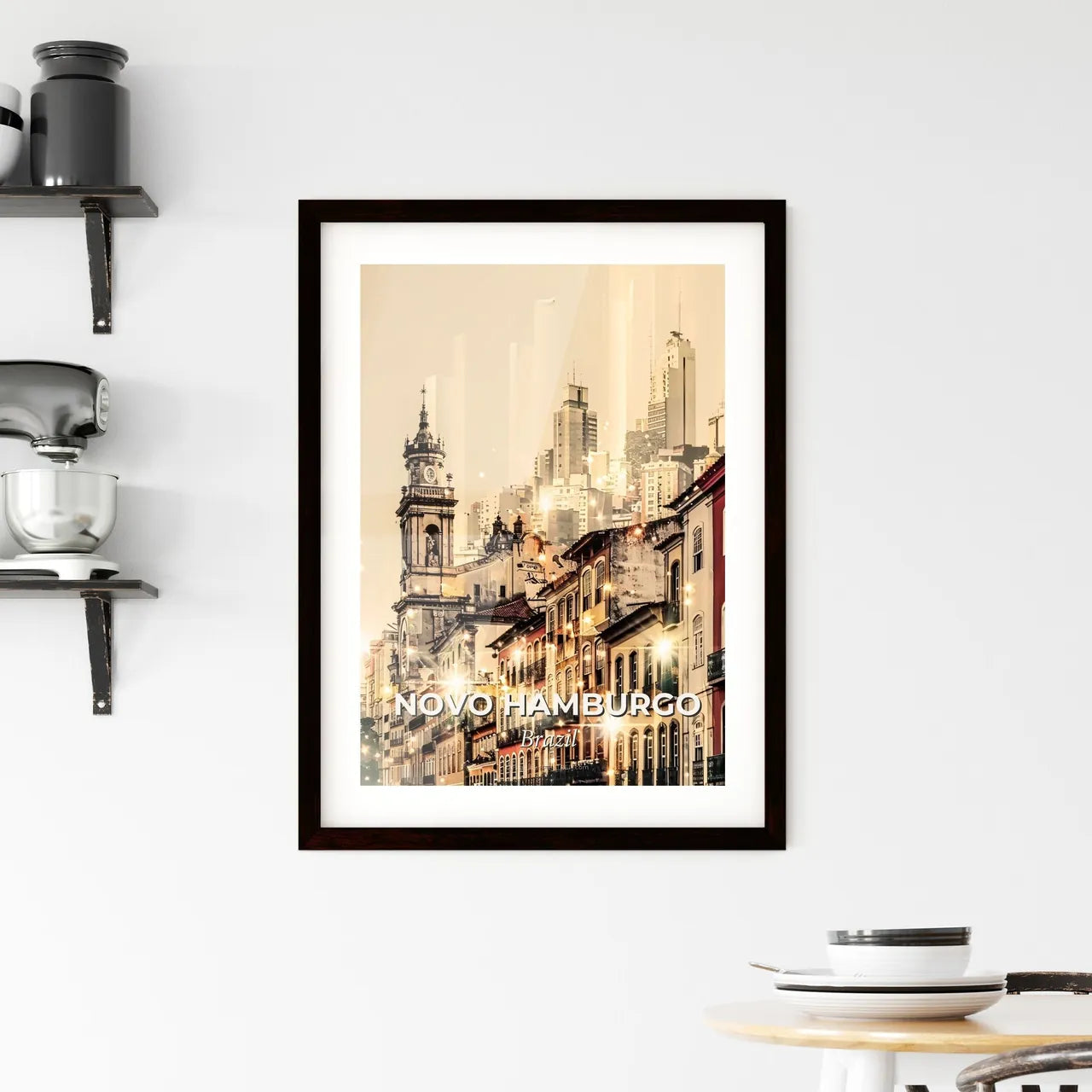 Novo Hamburgo Cityscape Art Poster Framed Print
