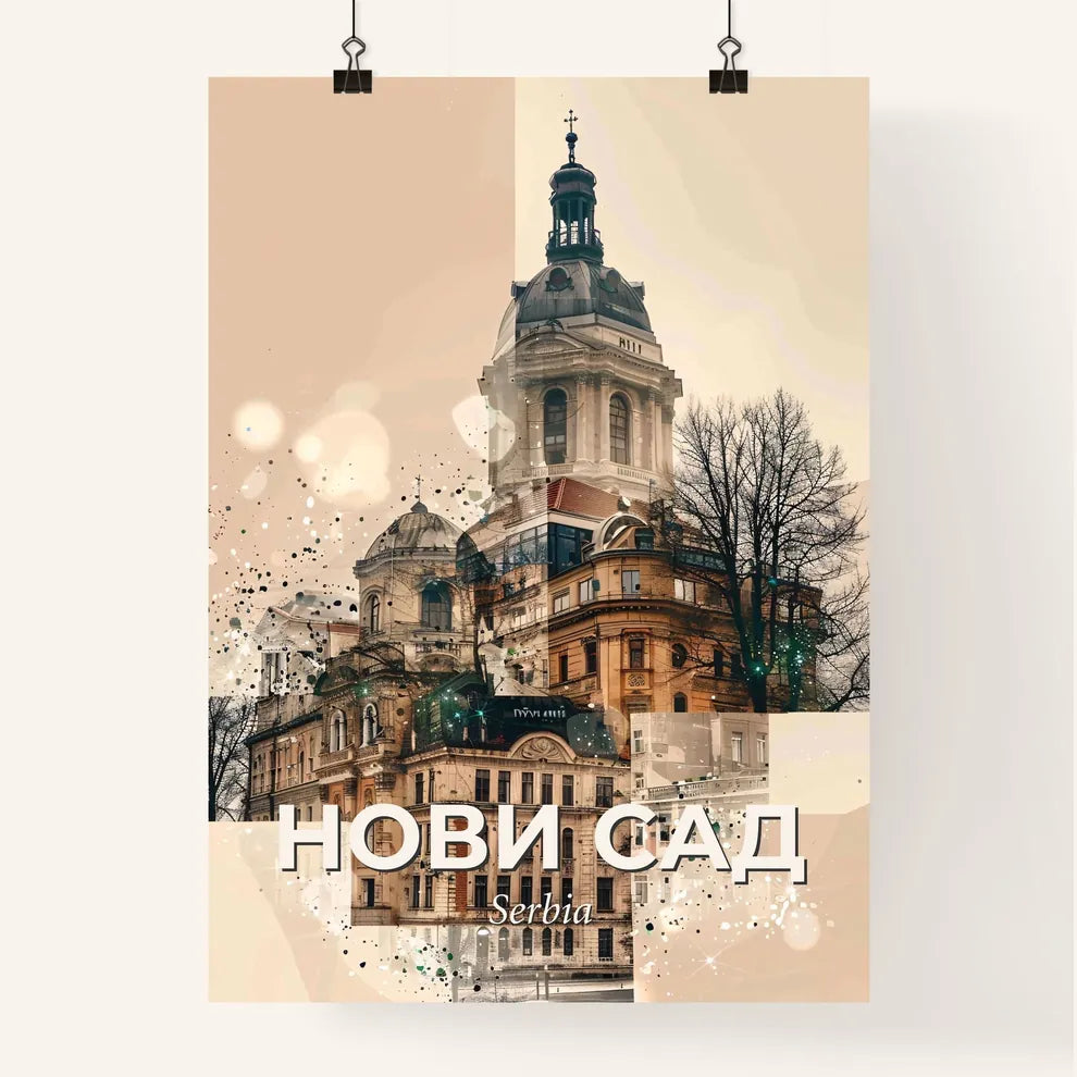 Novi Sad Skyline Double Exposure Poster Art Poster