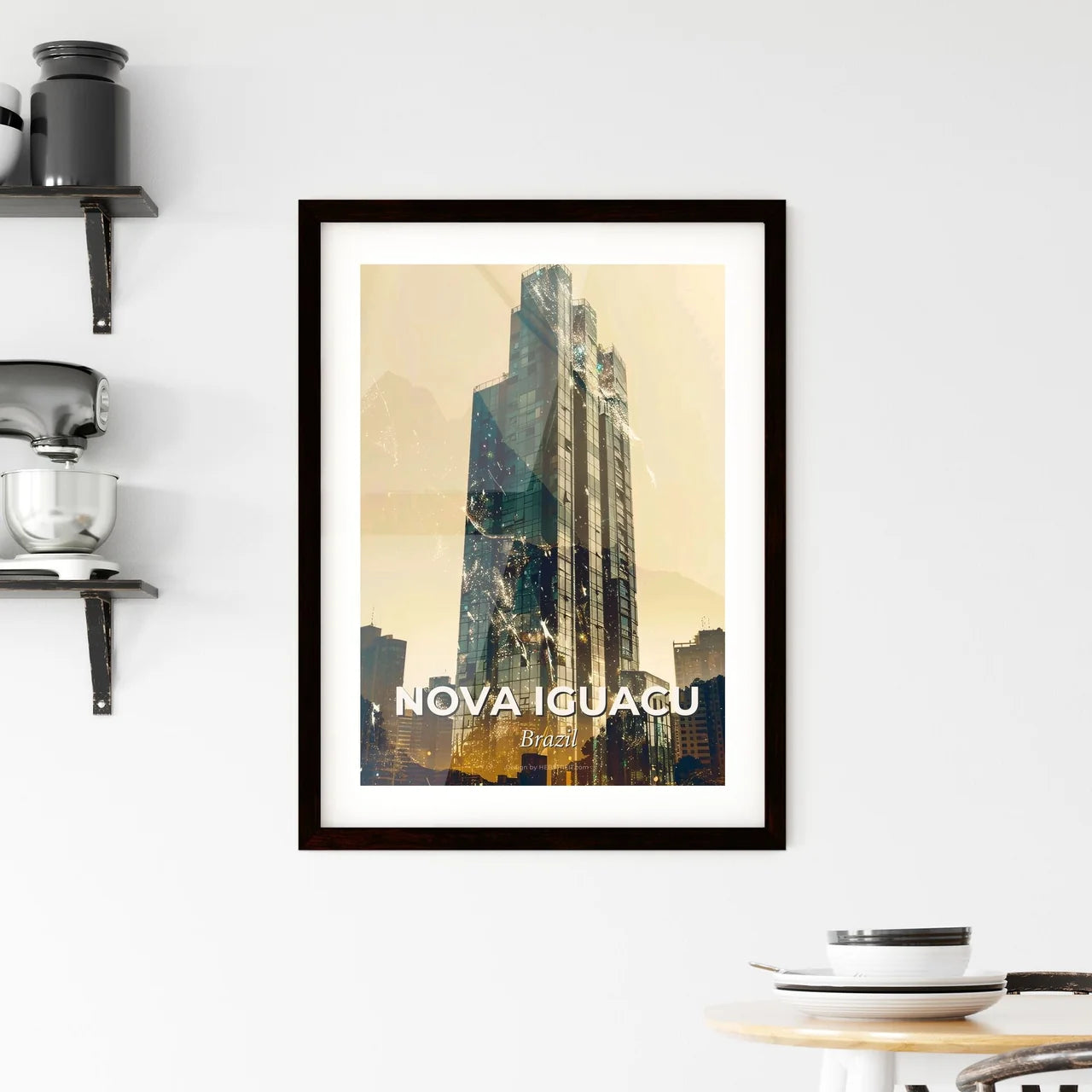Nova Iguacu: Where City Meets Icons, Gleaming Framed Print
