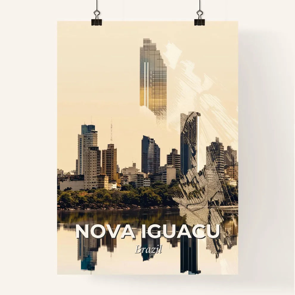 Nova Iguacu: Iconic Skyline with a Sparkly Twist Poster