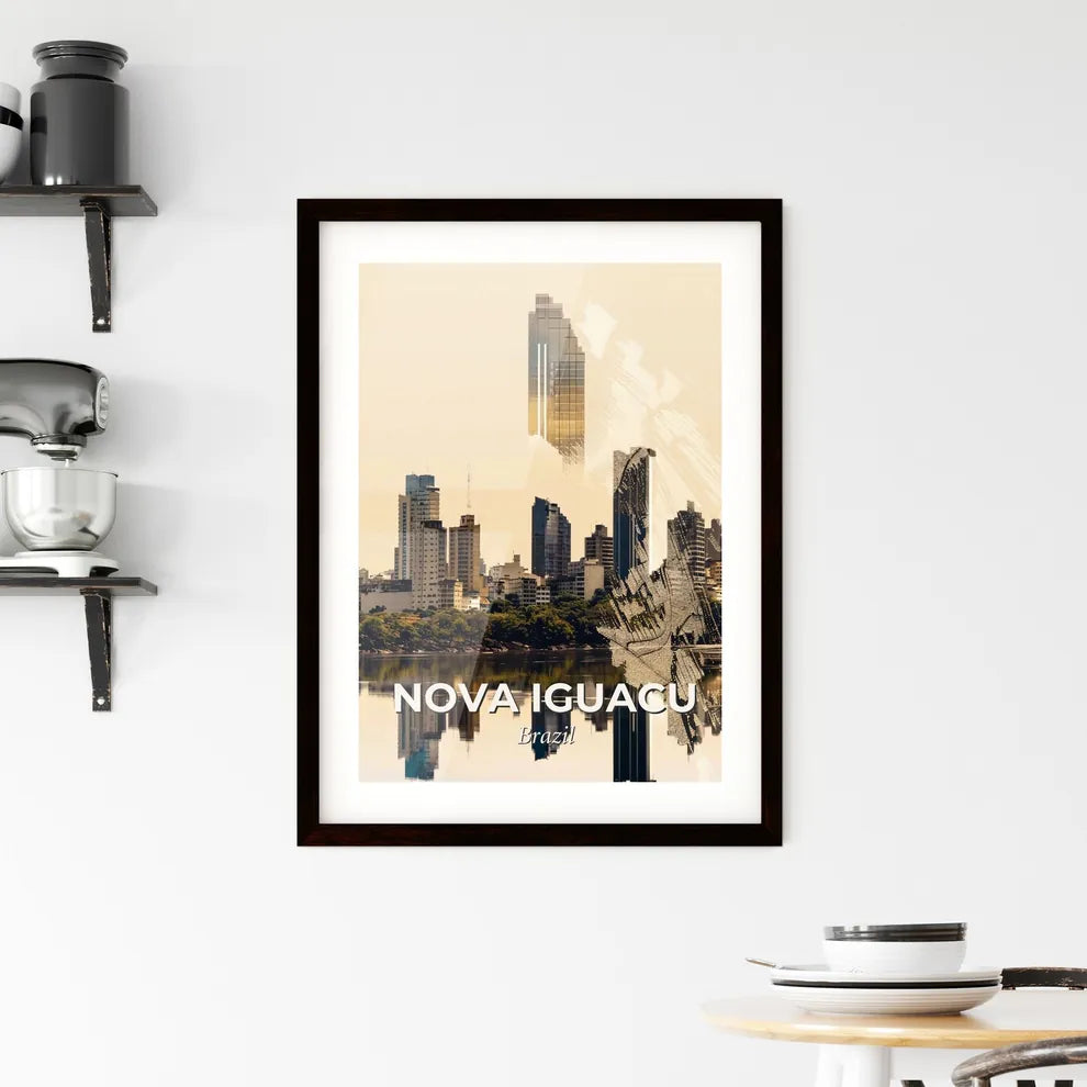 Nova Iguacu: Iconic Skyline with a Sparkly Twist Framed Print